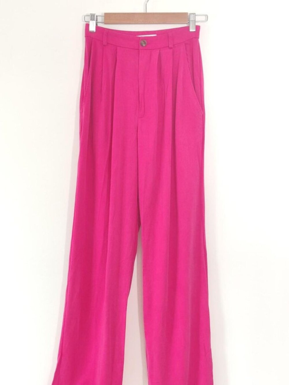 Reformation Women's Pink Trousers Wide Leg High waist 0